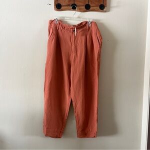 NWT Madewell Linen Blend High Waisted Trouser Pants Coastal Chic size 16